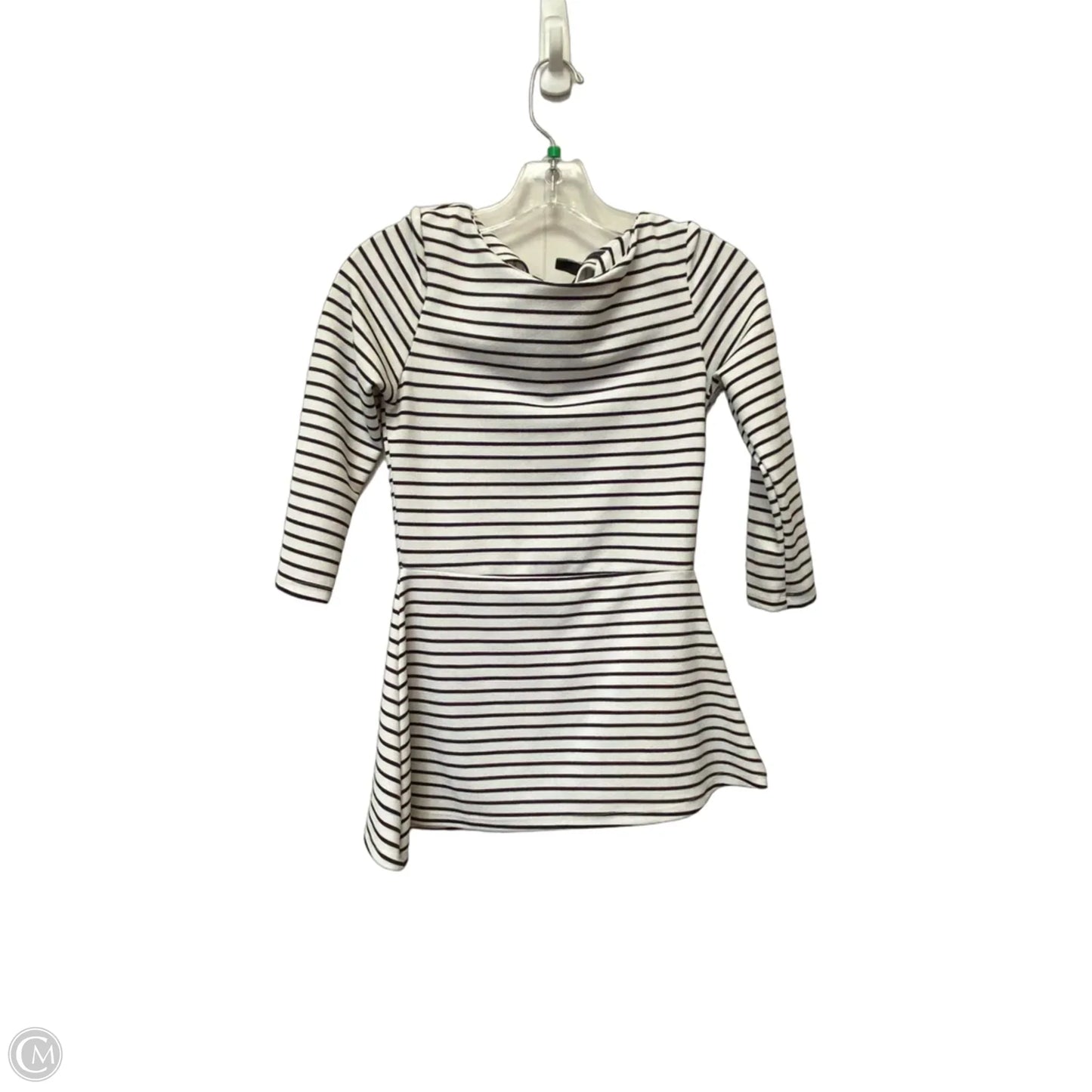 Top 3/4 Sleeve By White House Black Market In Striped Pattern, Size: Xxs