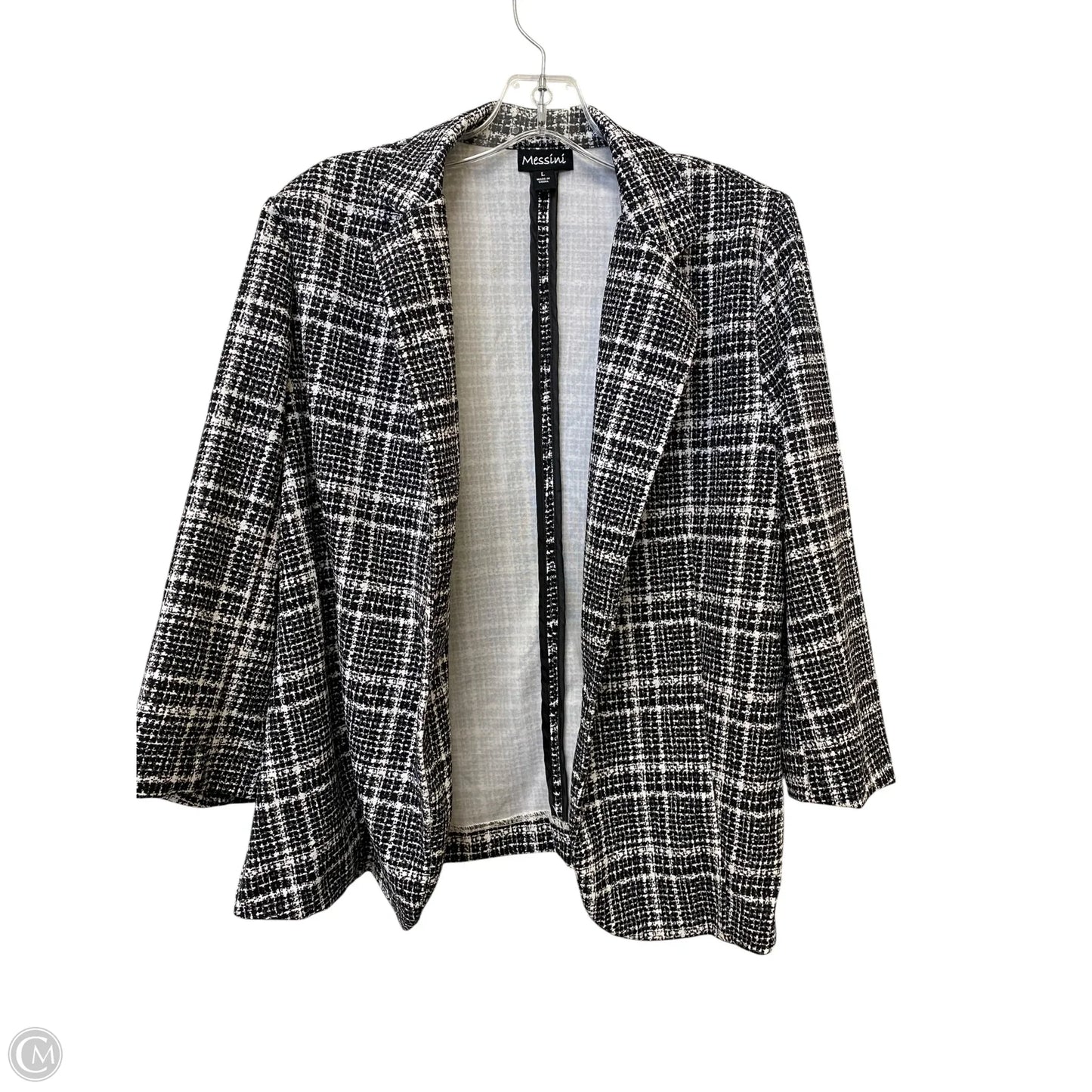 Blazer By Clothes Mentor In Black & White, Size: L