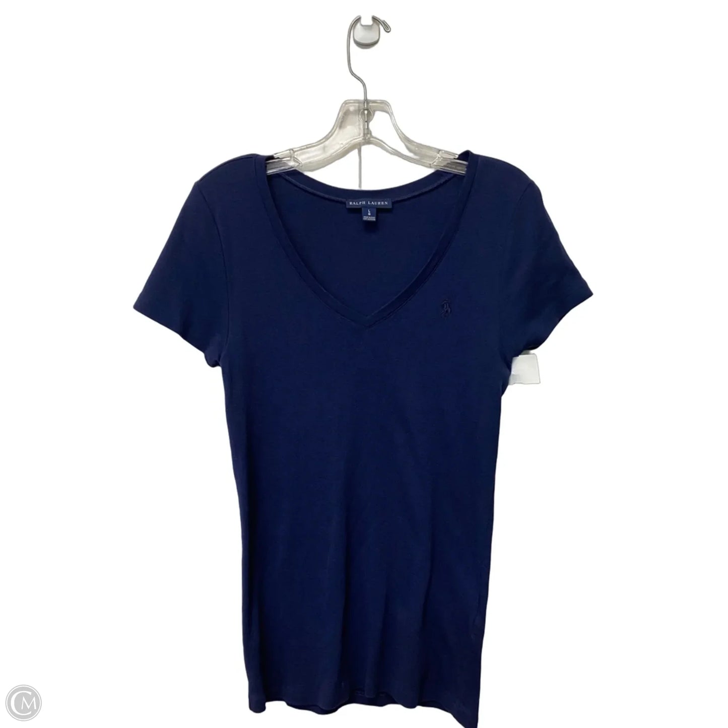 Top Short Sleeve By Ralph Lauren In Navy, Size: L