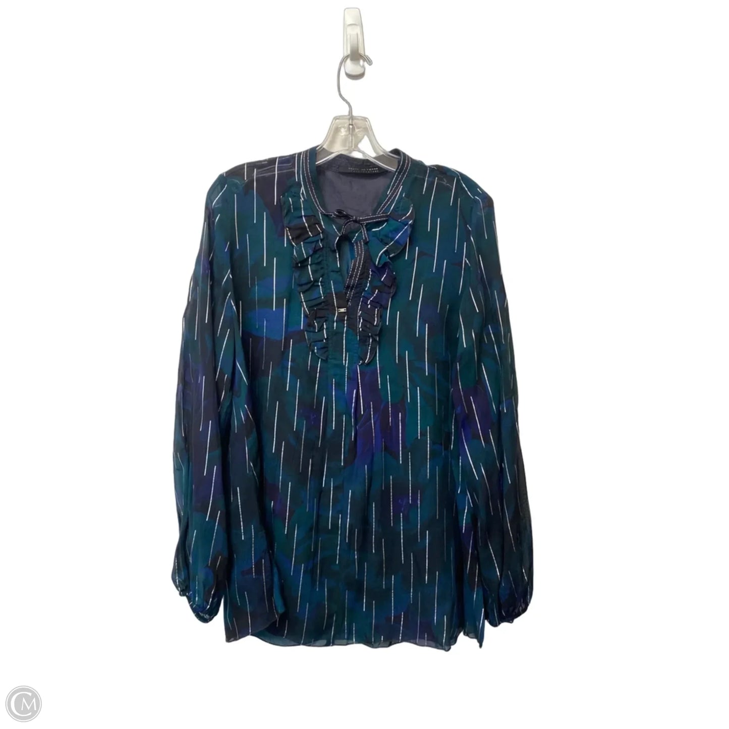 Top Long Sleeve By Clothes Mentor In Blue & Green, Size: L