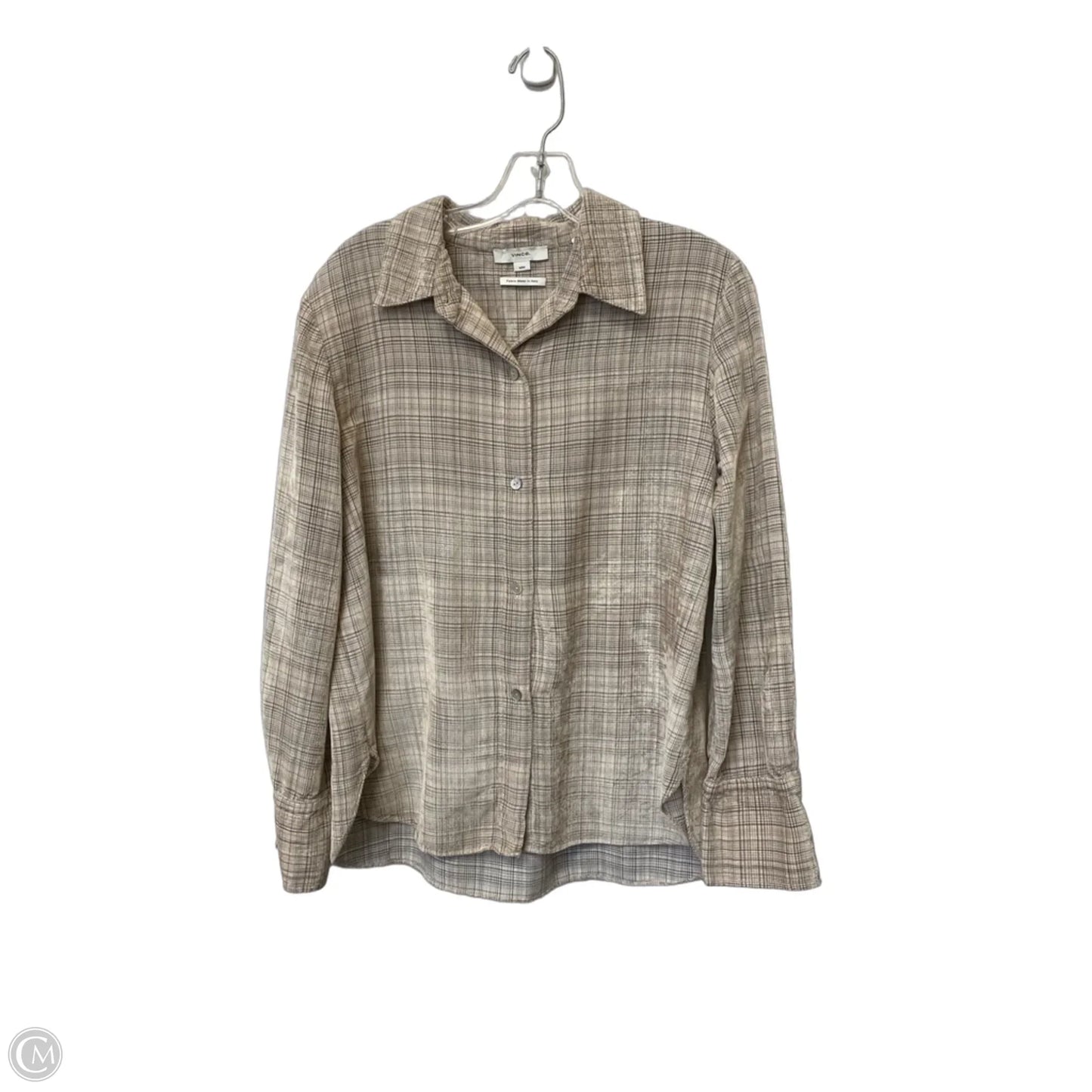 Top Long Sleeve By Vince In Cream, Size: M