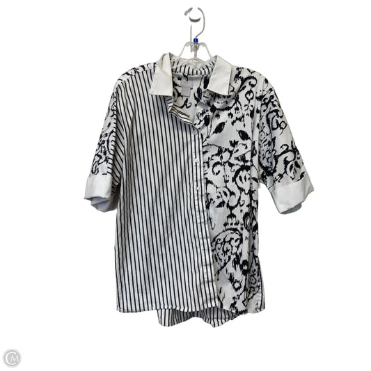 Top Short Sleeve By Chicos In Black & White, Size: 2
