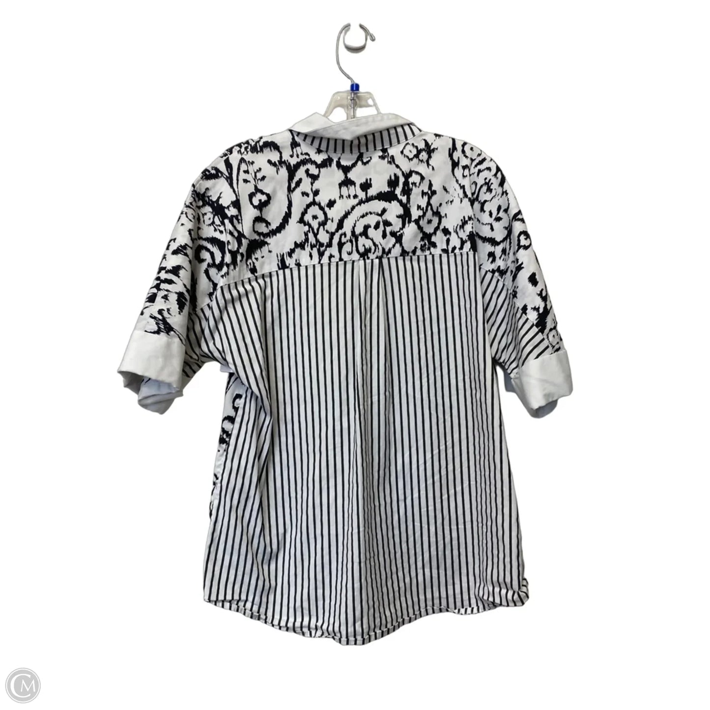 Top Short Sleeve By Chicos In Black & White, Size: 2