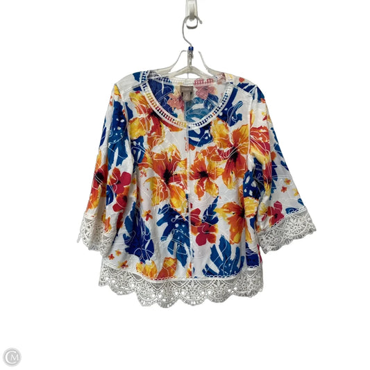 Top 3/4 Sleeve By Chicos In Multi-colored, Size: 2