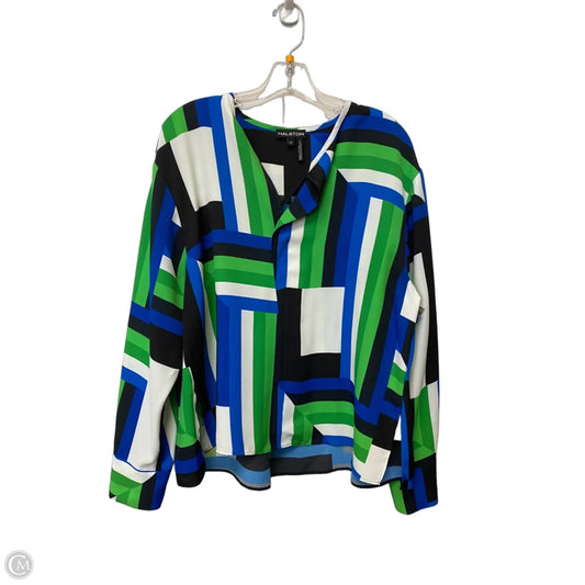 Top Long Sleeve Designer By Halston In Multi-colored, Size: L