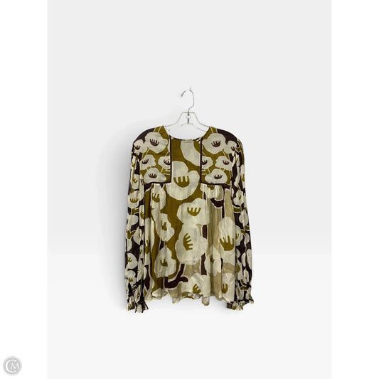Top Long Sleeve By Blank London In Brown & Cream, Size: M