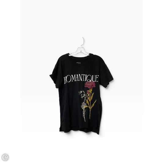 Top Short Sleeve By Anthropologie In Black, Size: S
