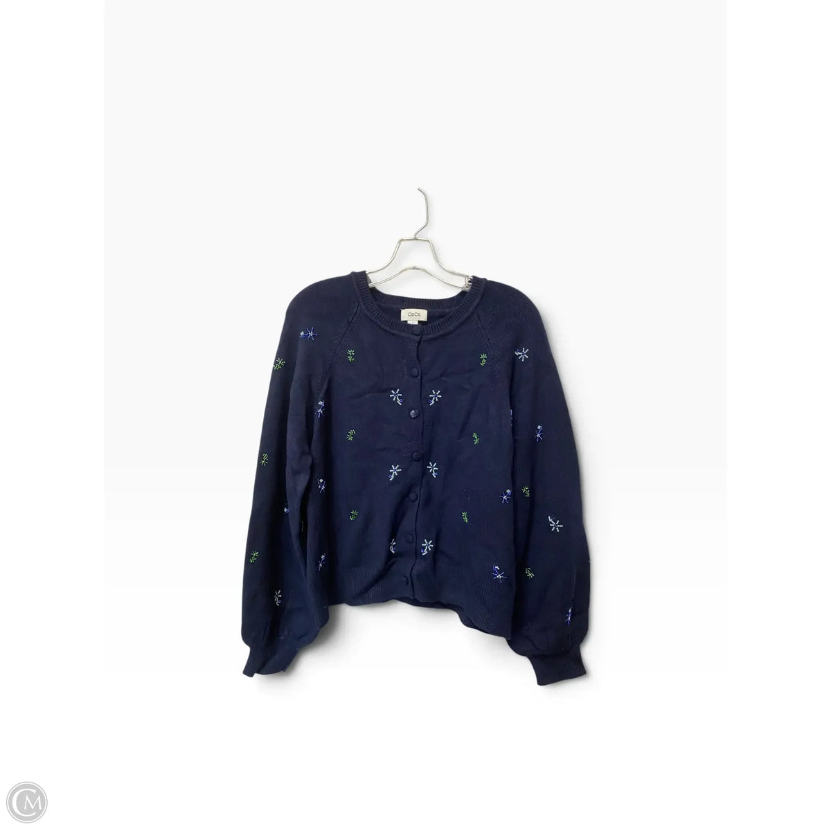 Sweater Cardigan By Cece In Navy, Size: L
