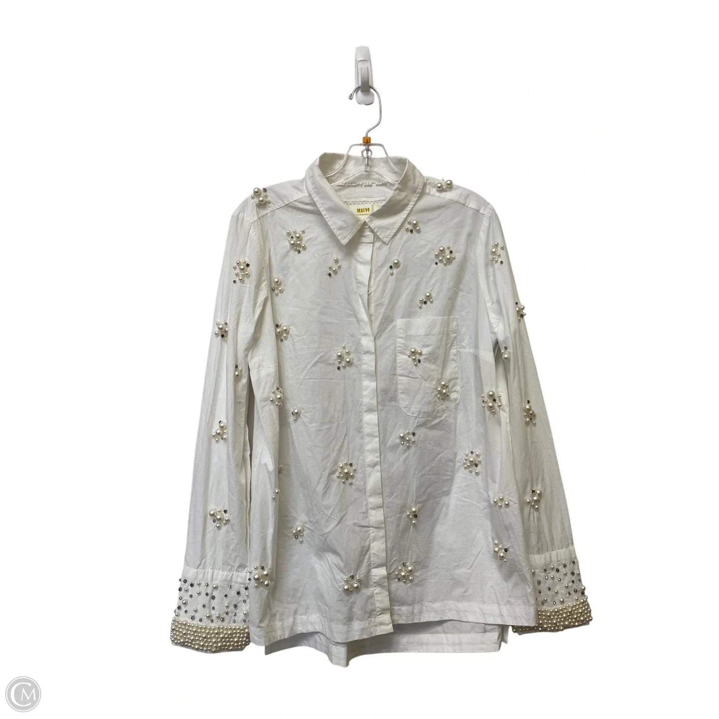 Top Long Sleeve By Maeve In White, Size: L