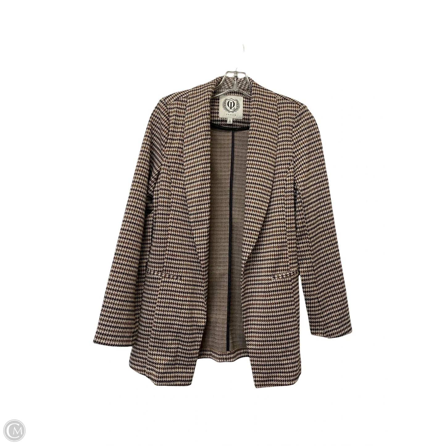 Blazer By Clothes Mentor In Brown & Cream, Size: S