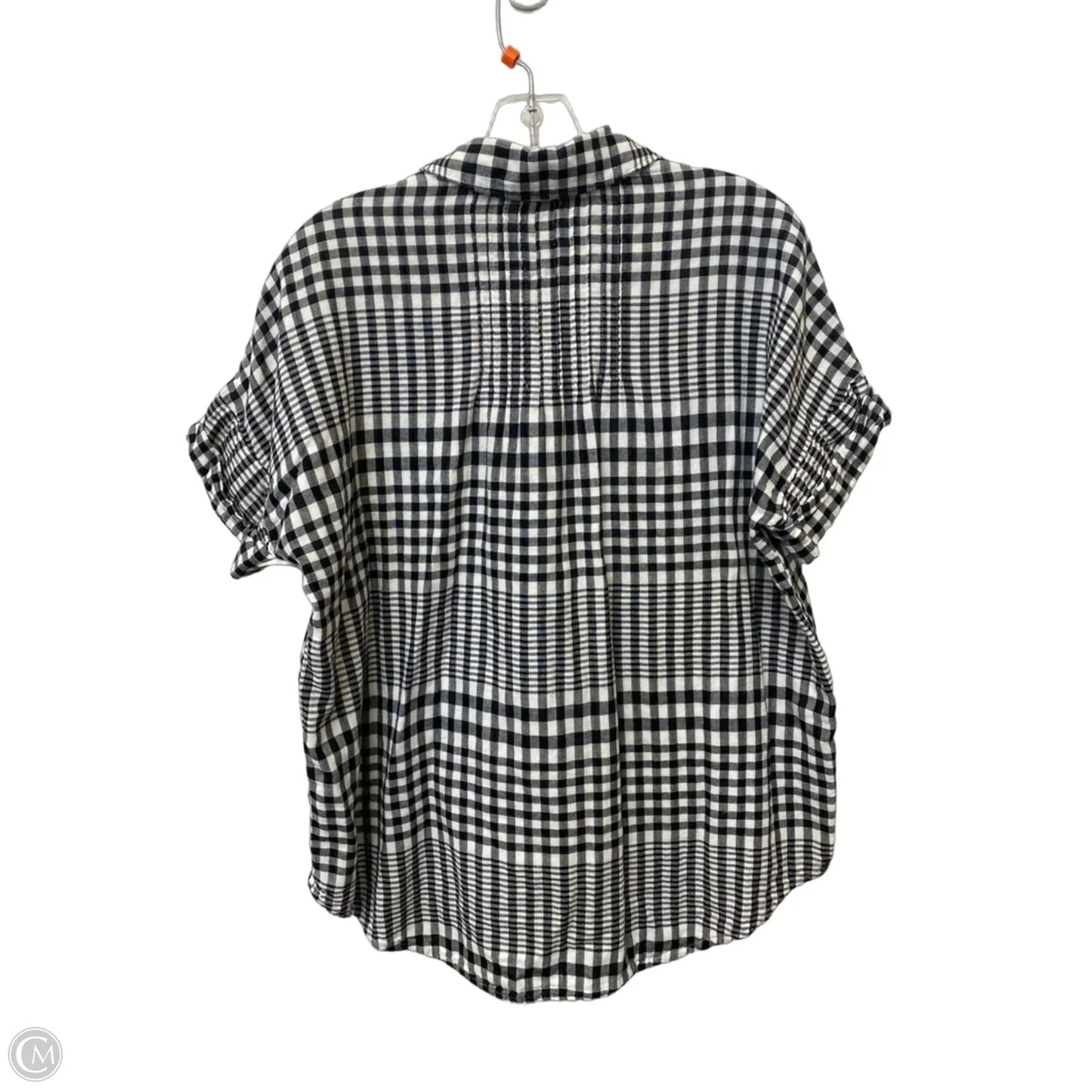Top Short Sleeve By Madewell In Checkered Pattern, Size: Xs