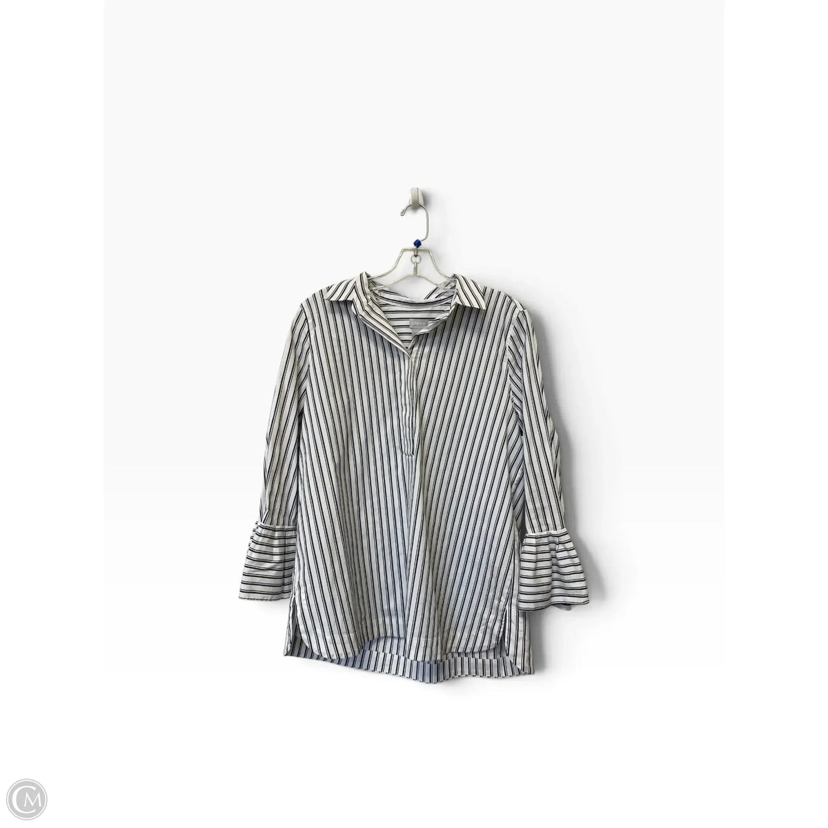 Top Long Sleeve By Chicos In Striped Pattern, Size: 8