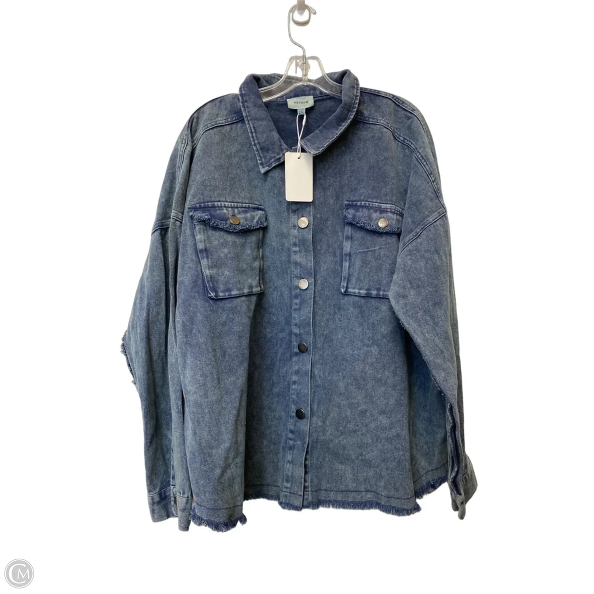 Top Long Sleeve By Heyson In Blue Denim, Size: 2x