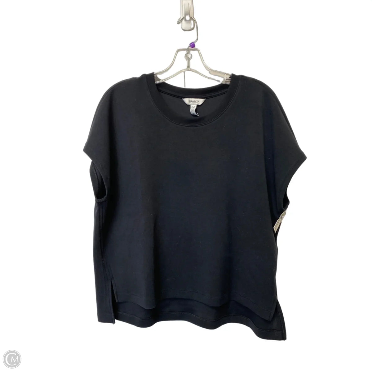 Top Short Sleeve By Spanx In Black, Size: Xl