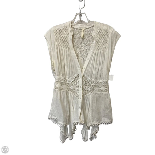 Top Sleeveless By Anthropologie In White, Size: S