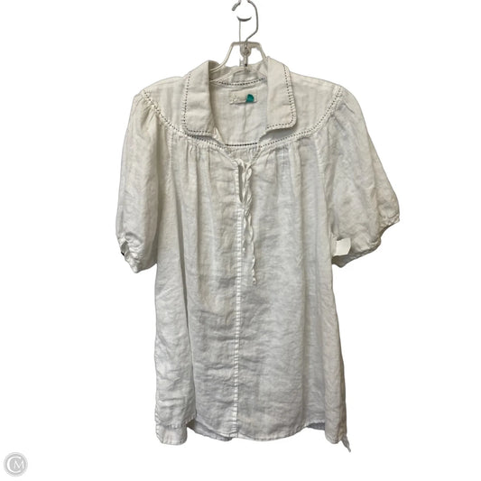 Top Short Sleeve By Anthropologie In White, Size: 1x