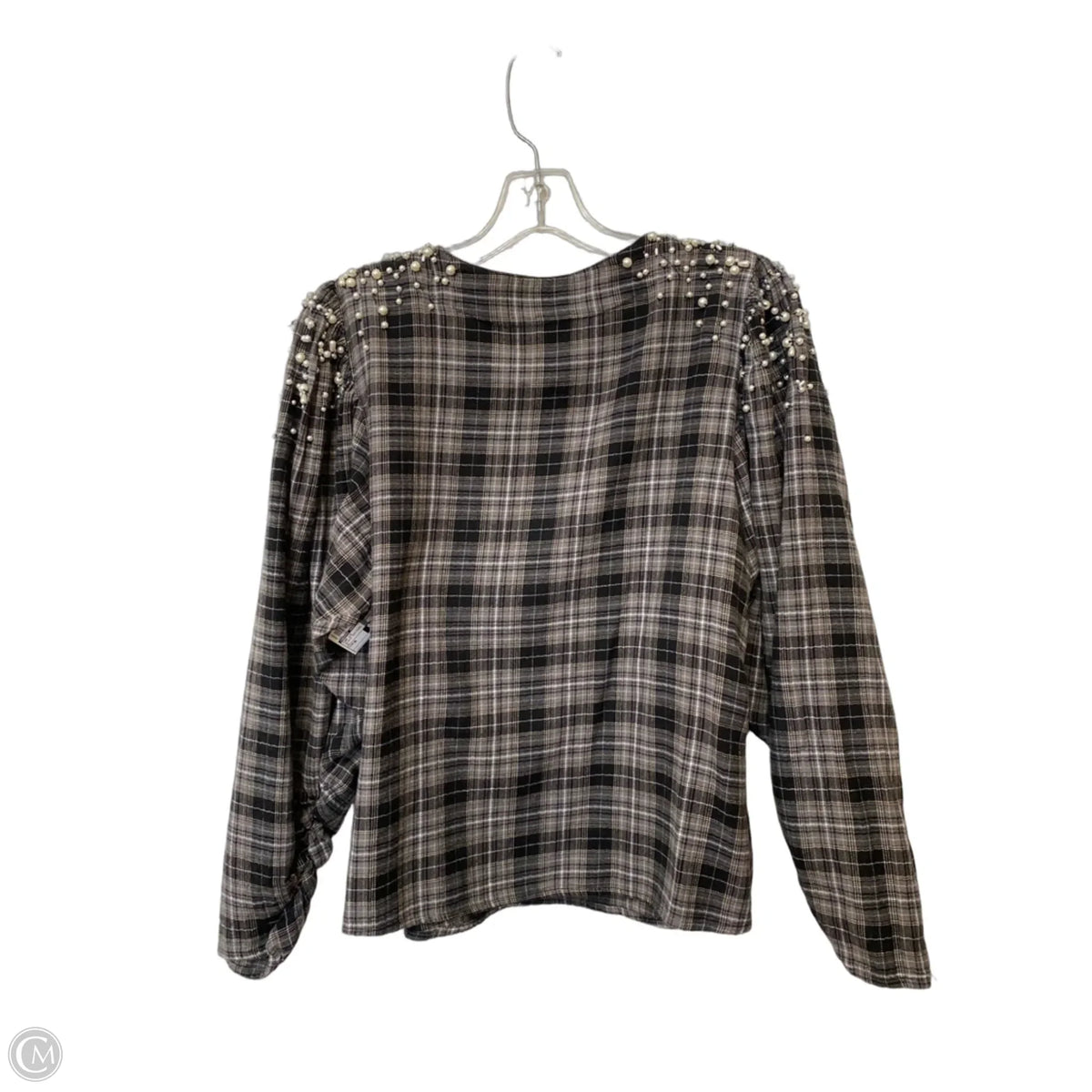 Top Long Sleeve By Akemi And Kin In Plaid Pattern, Size: M