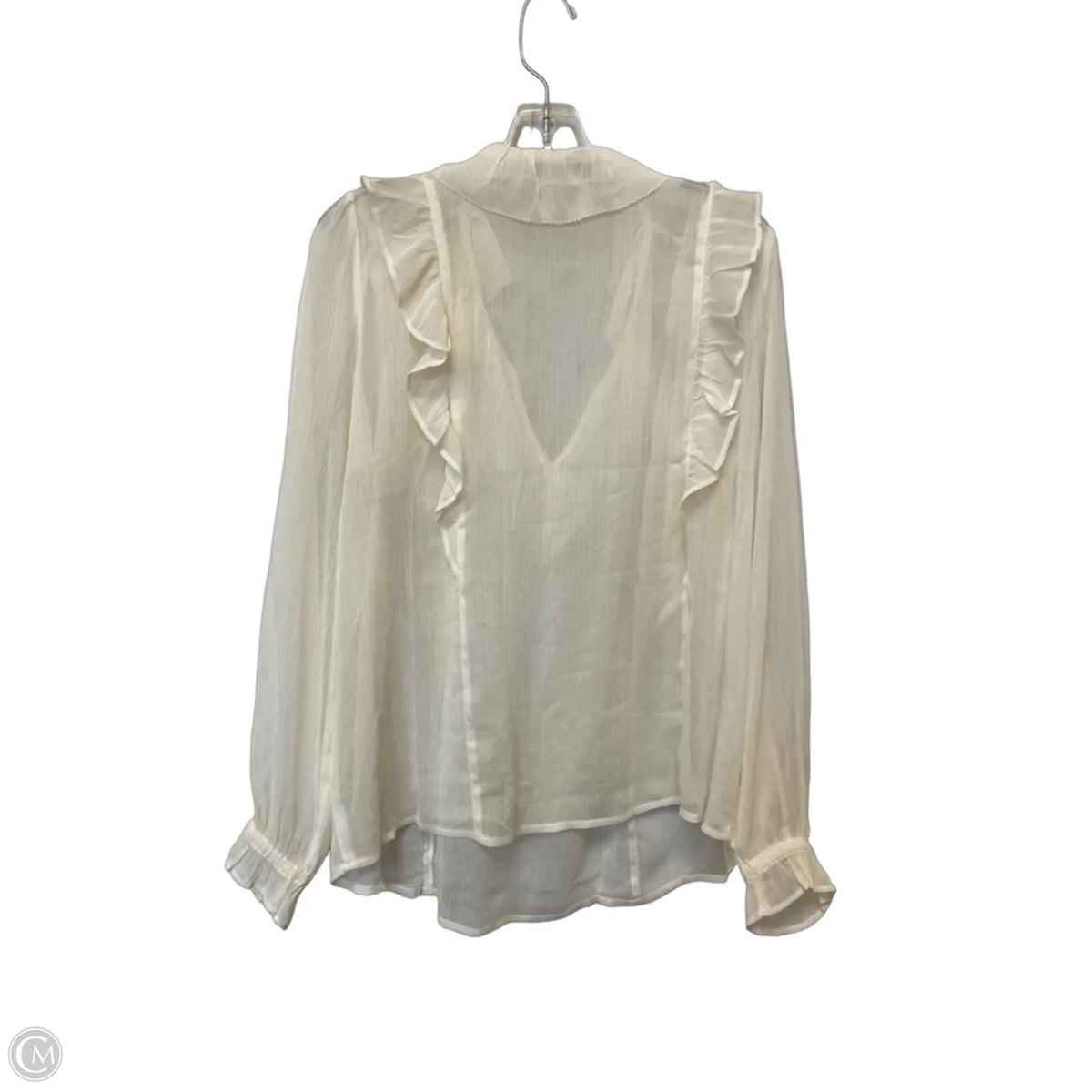 Top Long Sleeve By Loft In Cream, Size: L