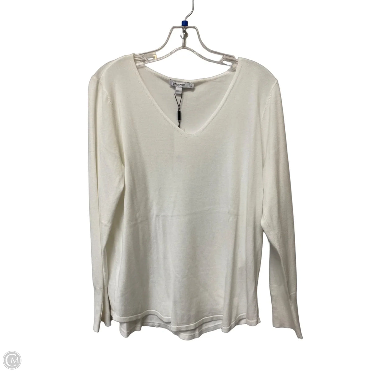 Top Long Sleeve By Chicos In White, Size: M