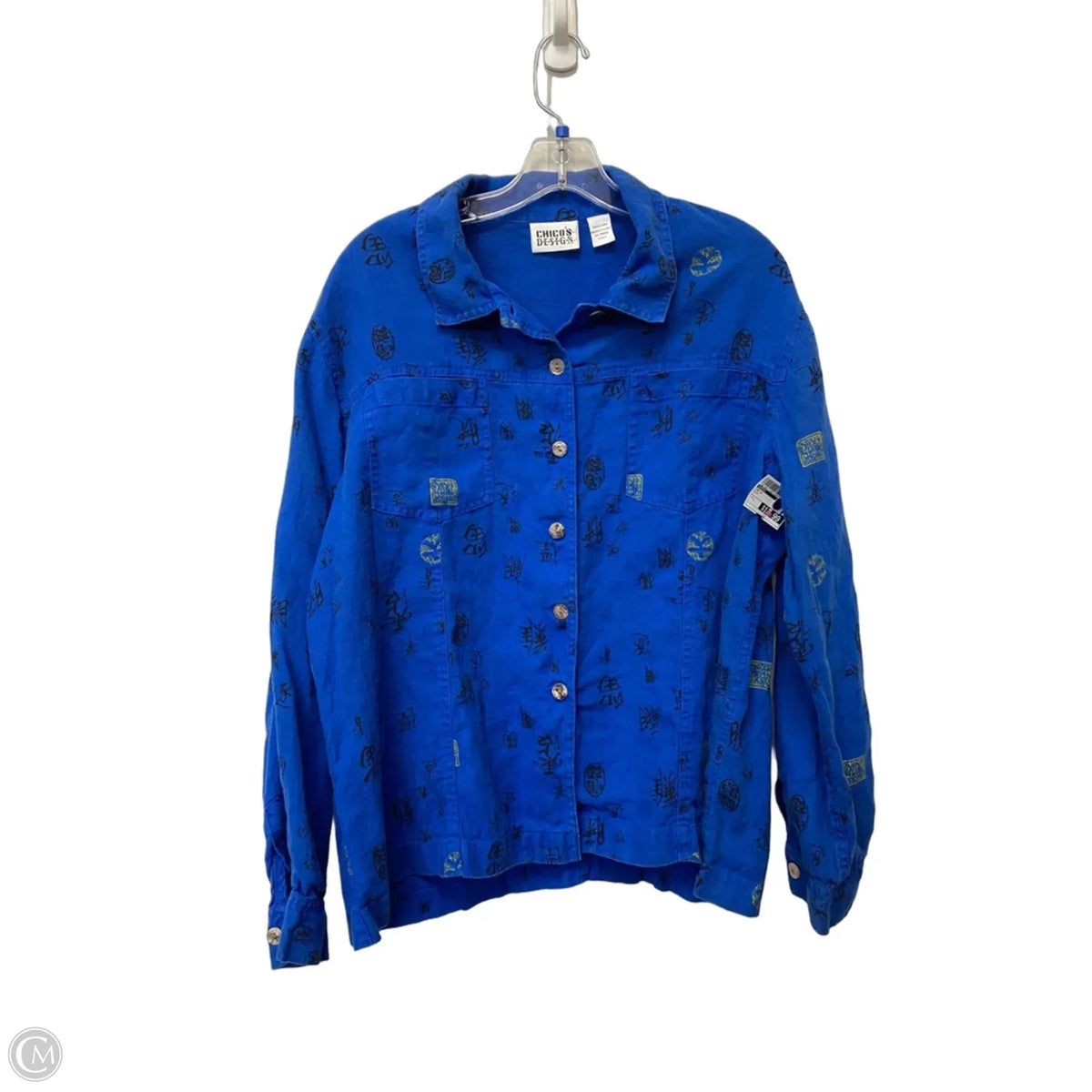 Top Long Sleeve By Chicos In Blue, Size: L