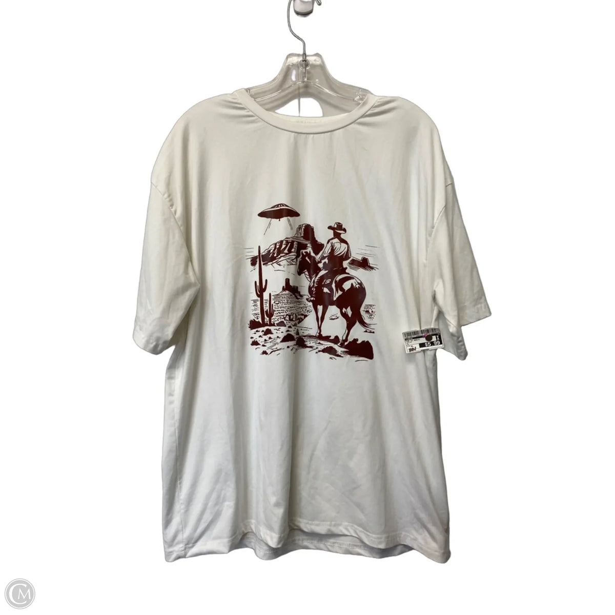 Top Short Sleeve Basic By Shein In White, Size: Xl