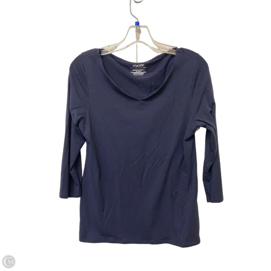 Top 3/4 Sleeve By Chicos In Navy, Size: S