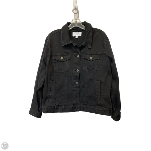 Jacket Denim By Time And Tru In Black, Size: Xl