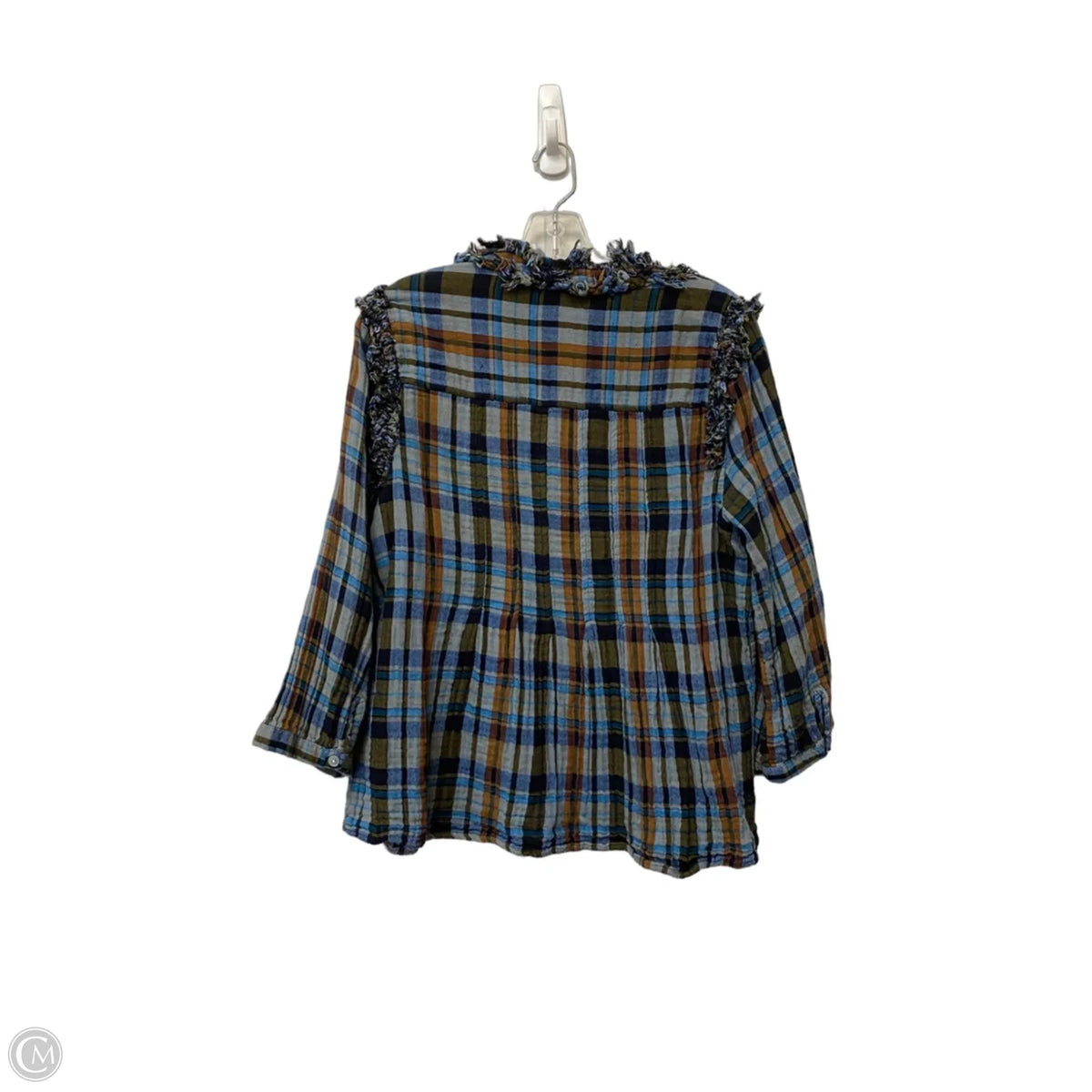 Top Long Sleeve By Ivy Jane In Plaid Pattern, Size: L