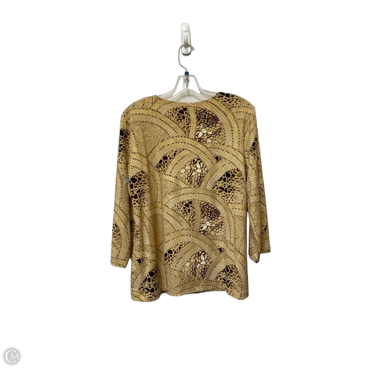 Top Short Sleeve By Chicos In Gold, Size: 2