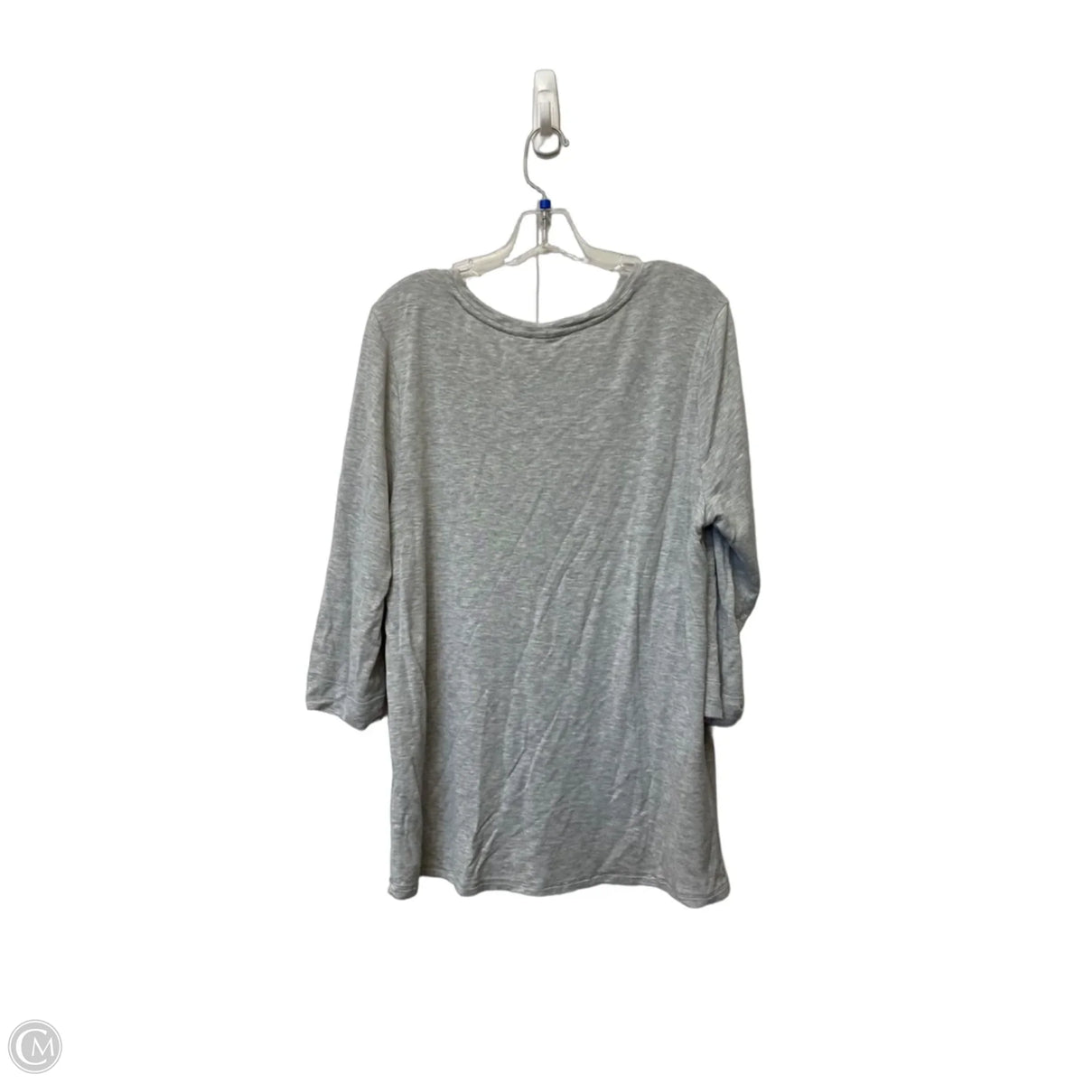 Top 3/4 Sleeve By Chicos In Grey, Size: 2