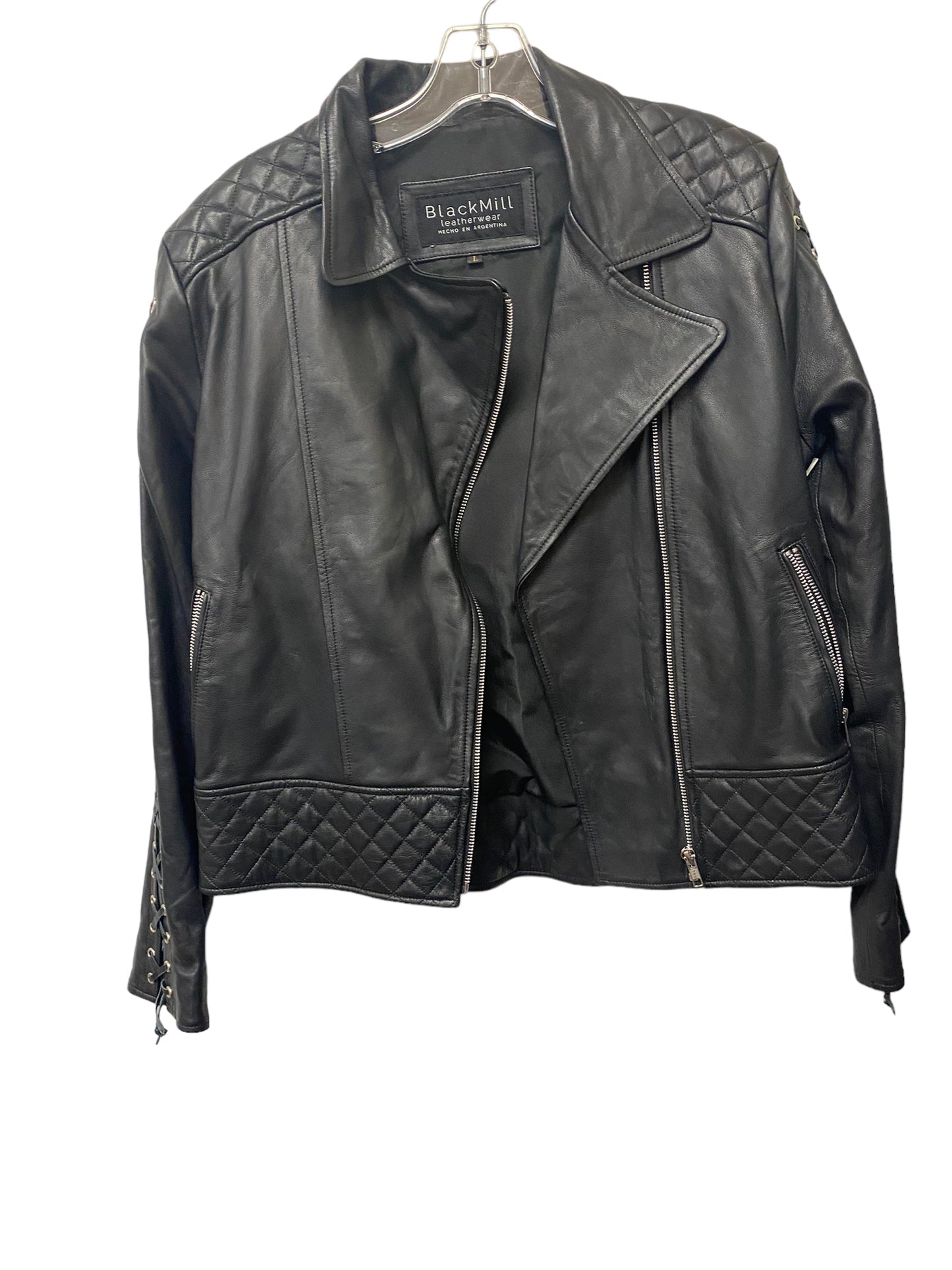 Jacket Moto Leather By Clothes Mentor  Size: L