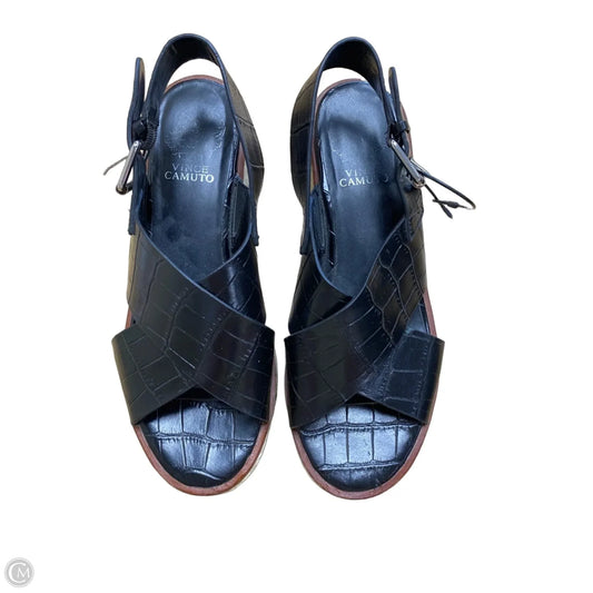 Sandals Heels Wedge By Vince Camuto In Black, Size: 7