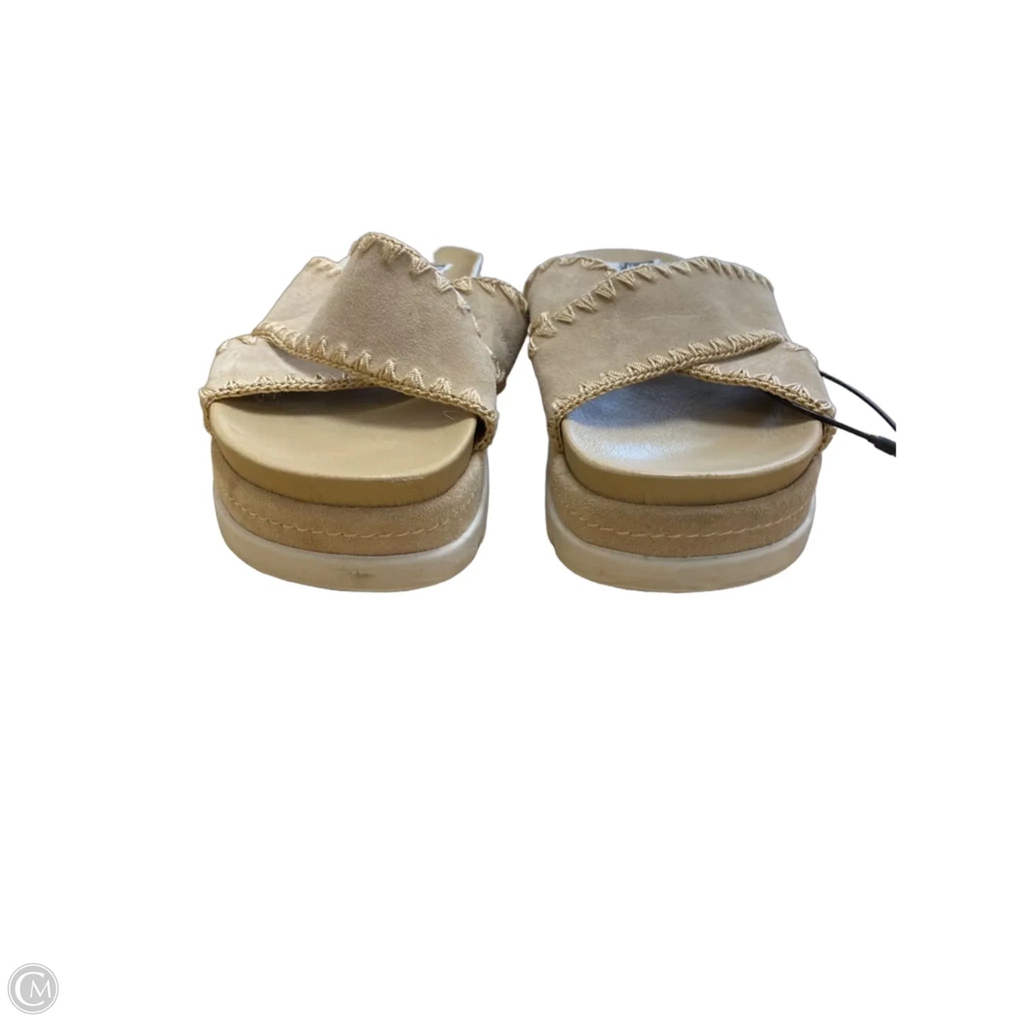 Sandals Heels Platform By J Slides In Tan, Size: 7.5
