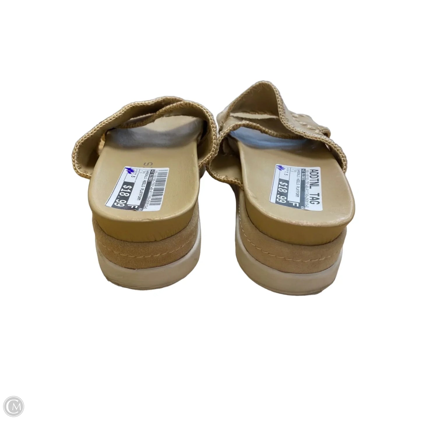 Sandals Heels Platform By J Slides In Tan, Size: 7.5