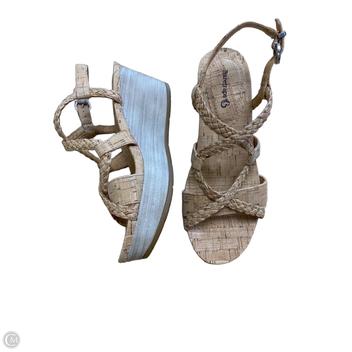 Sandals Heels Wedge By Bare Traps In Tan, Size: 7