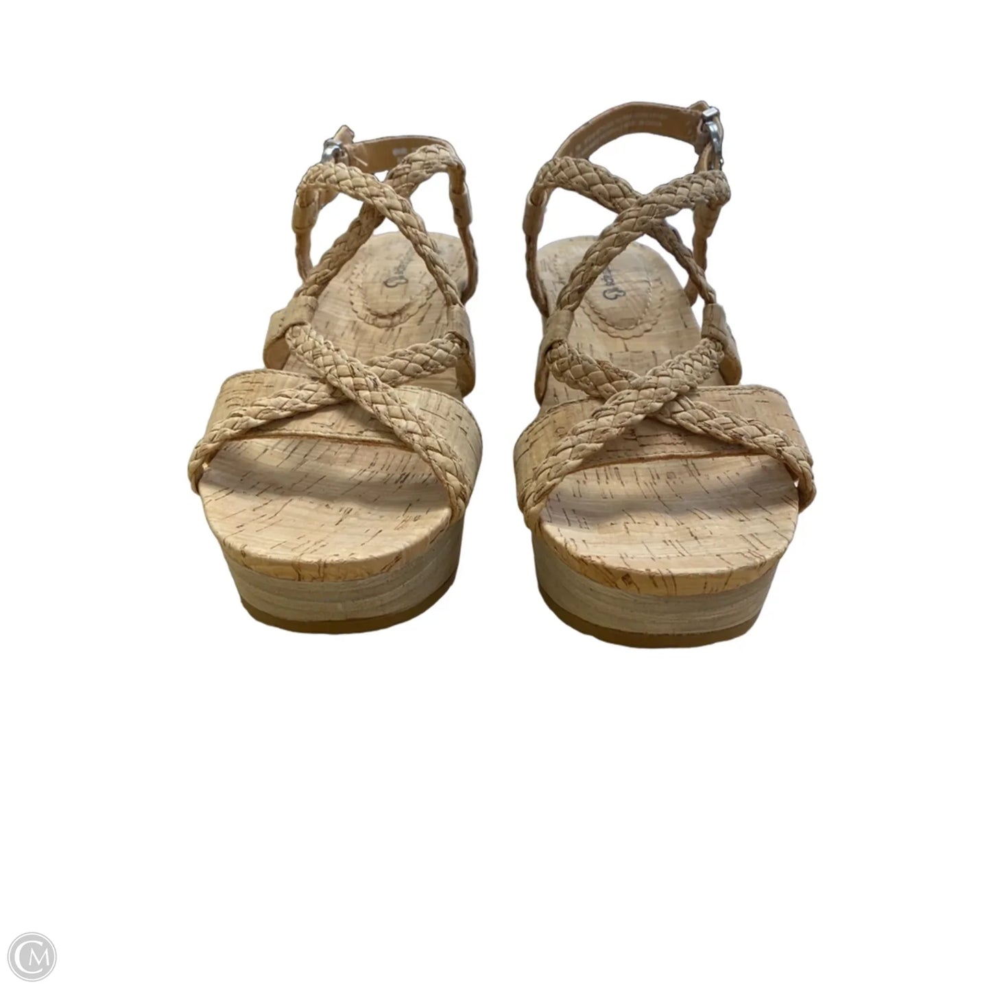 Sandals Heels Wedge By Bare Traps In Tan, Size: 7