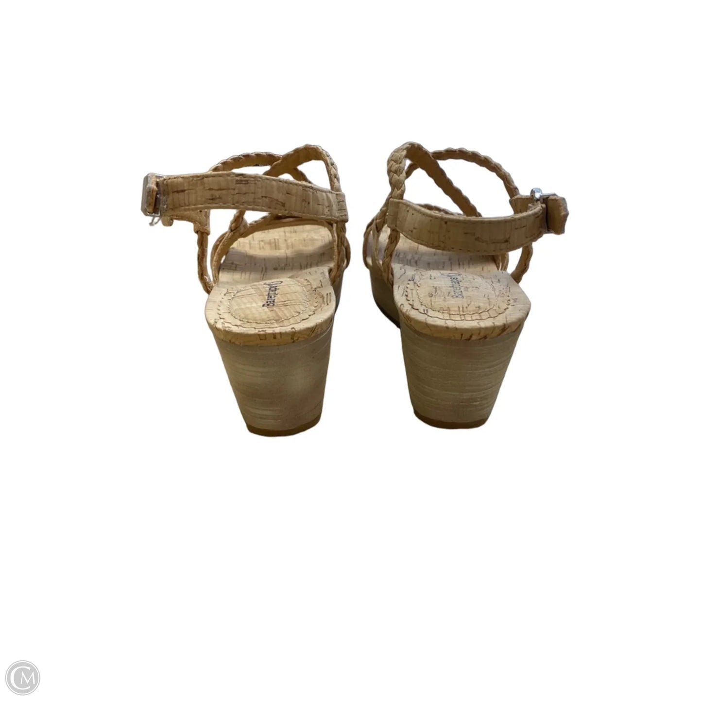 Sandals Heels Wedge By Bare Traps In Tan, Size: 7