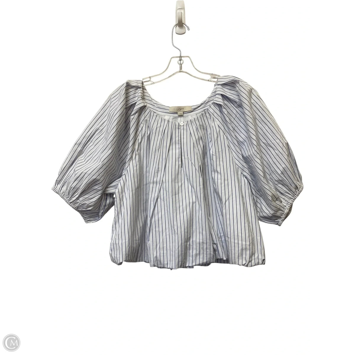Top Short Sleeve By Loft In Striped Pattern, Size: M