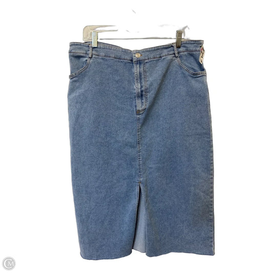 Skirt Midi By Arula In Blue Denim, Size: Xl