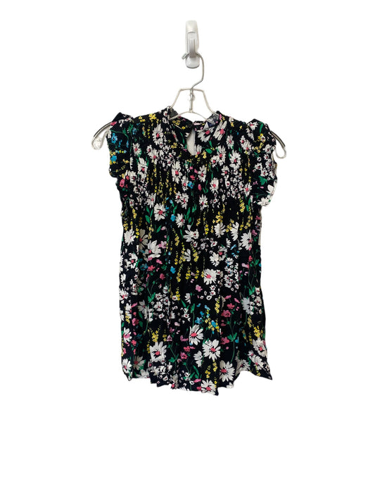 Floral Print Top Short Sleeve Crown And Ivy, Size M