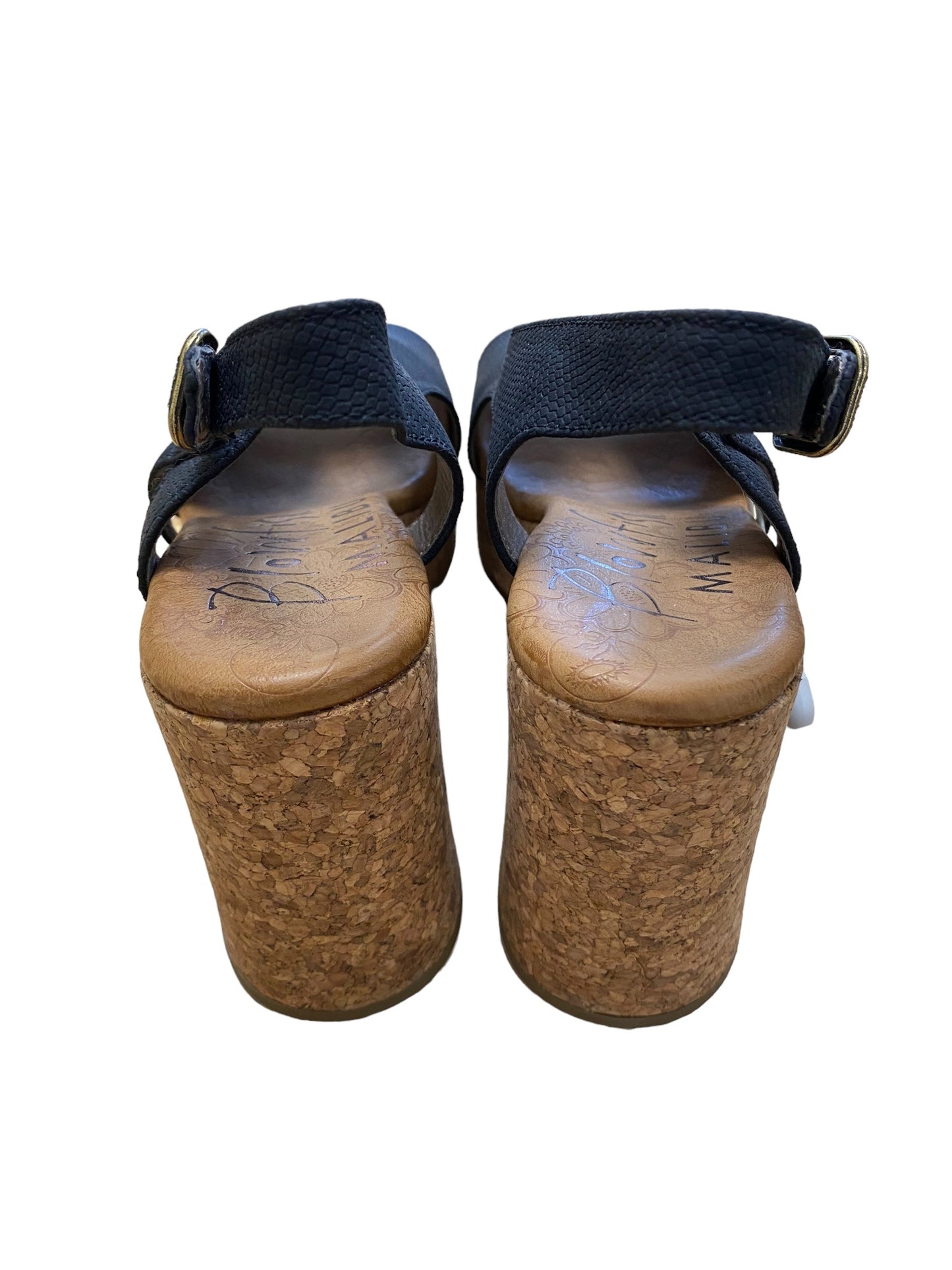 Brown Shoes Heels Block Blowfish, Size 9
