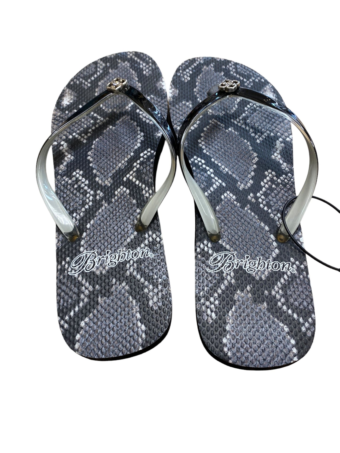 Snakeskin Print Sandals Flip Flops Brighton, Size 10