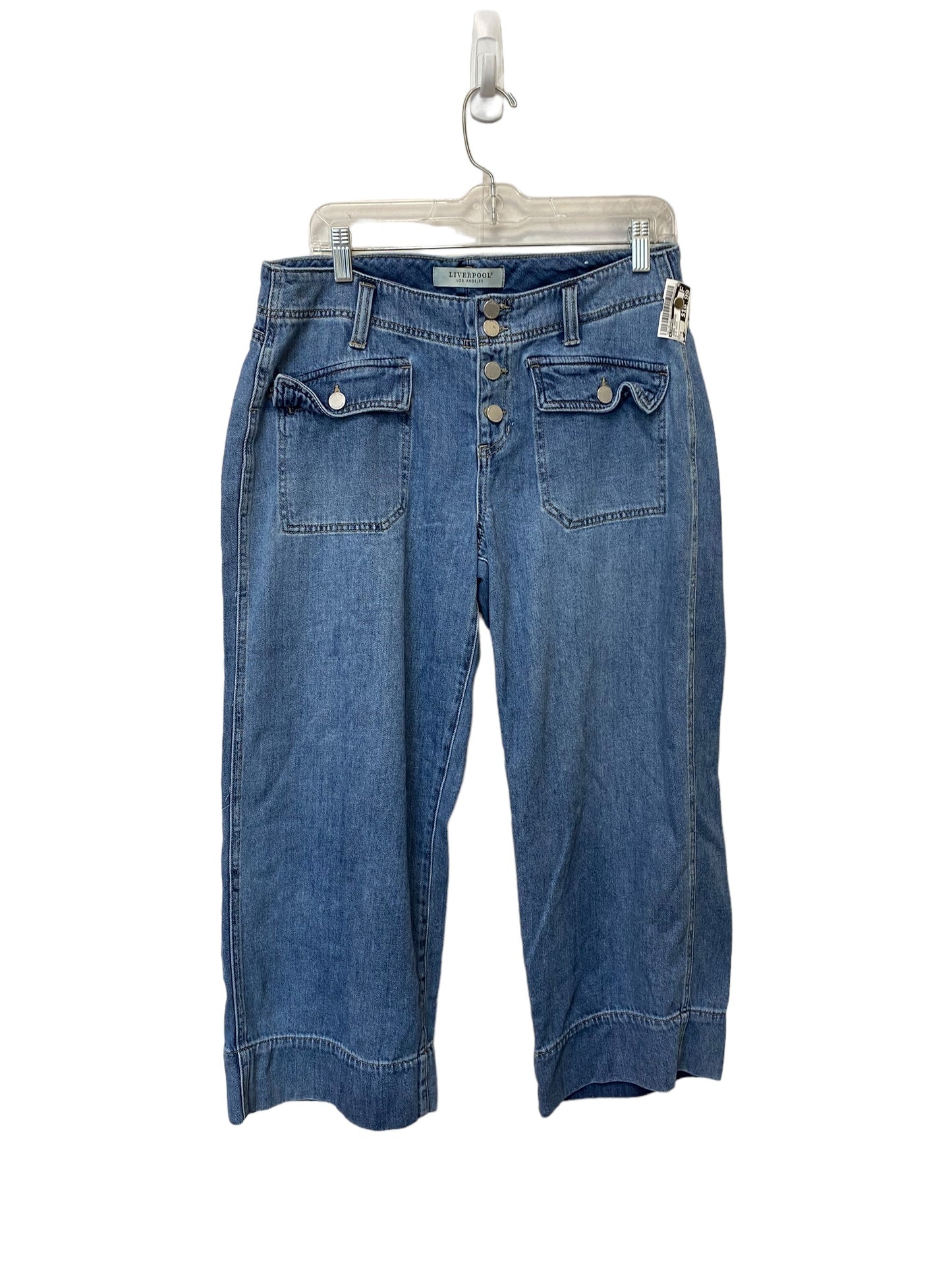 Blue Denim Jeans Cropped Liverpool, Size 8
