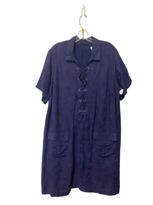 Blue Dress Casual Midi Anthropologie, Size 20