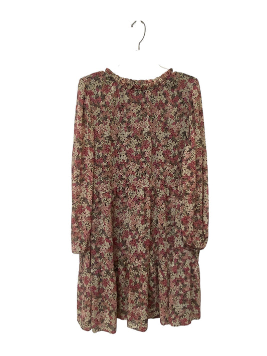 Floral Print Dress Casual Short Loft, Size Xl