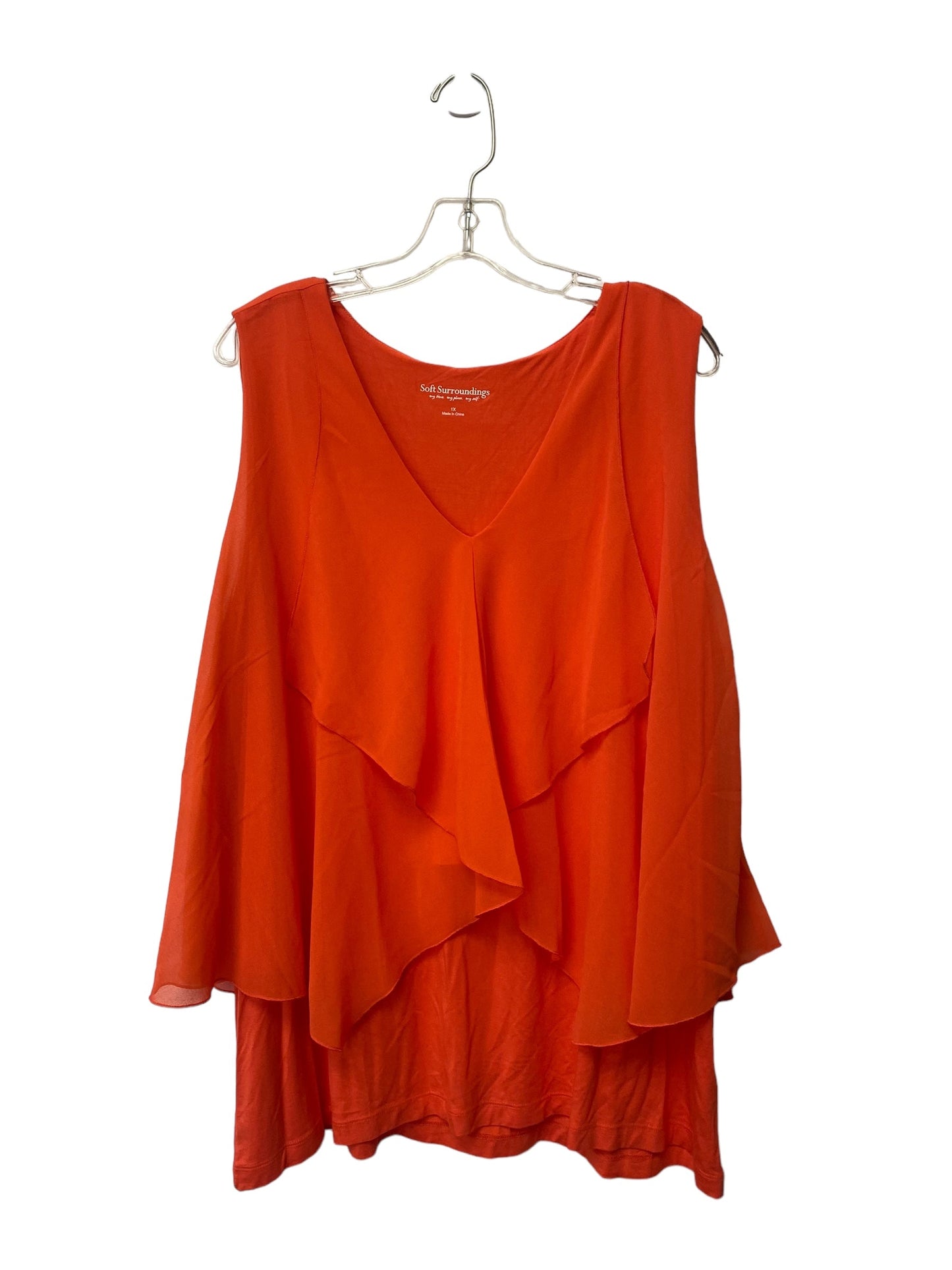 Orange Top Sleeveless Soft Surroundings, Size 1x