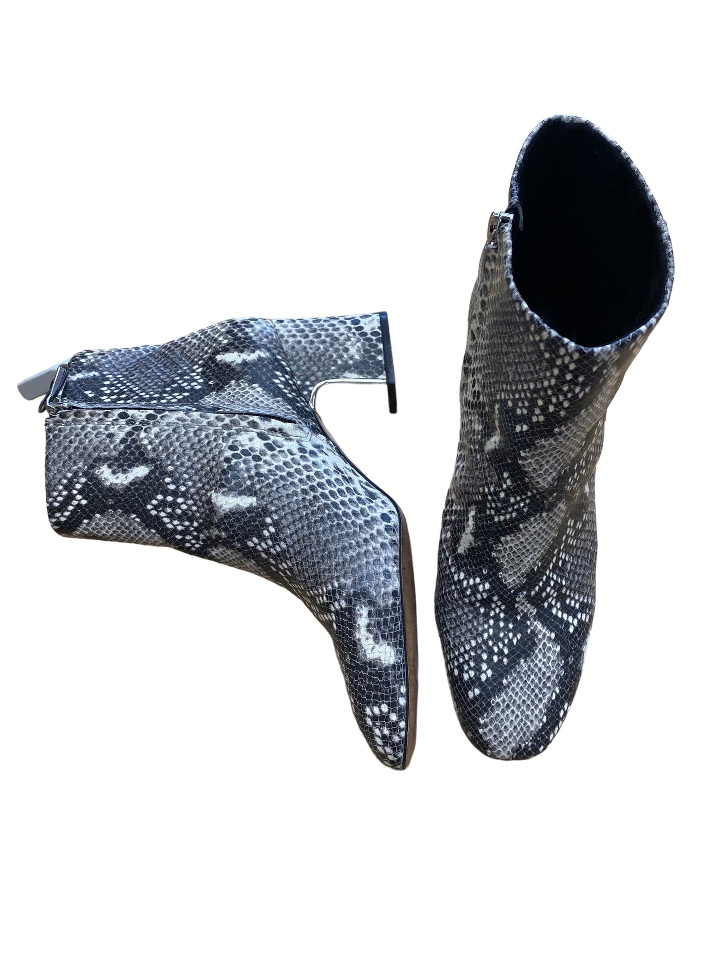 Snakeskin Print Boots Ankle Heels Clothes Mentor, Size 10