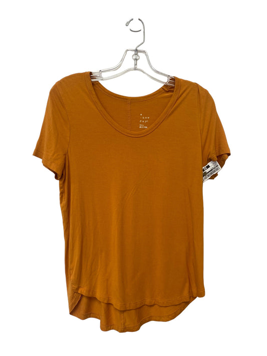 Orange Top Short Sleeve Basic A New Day, Size S