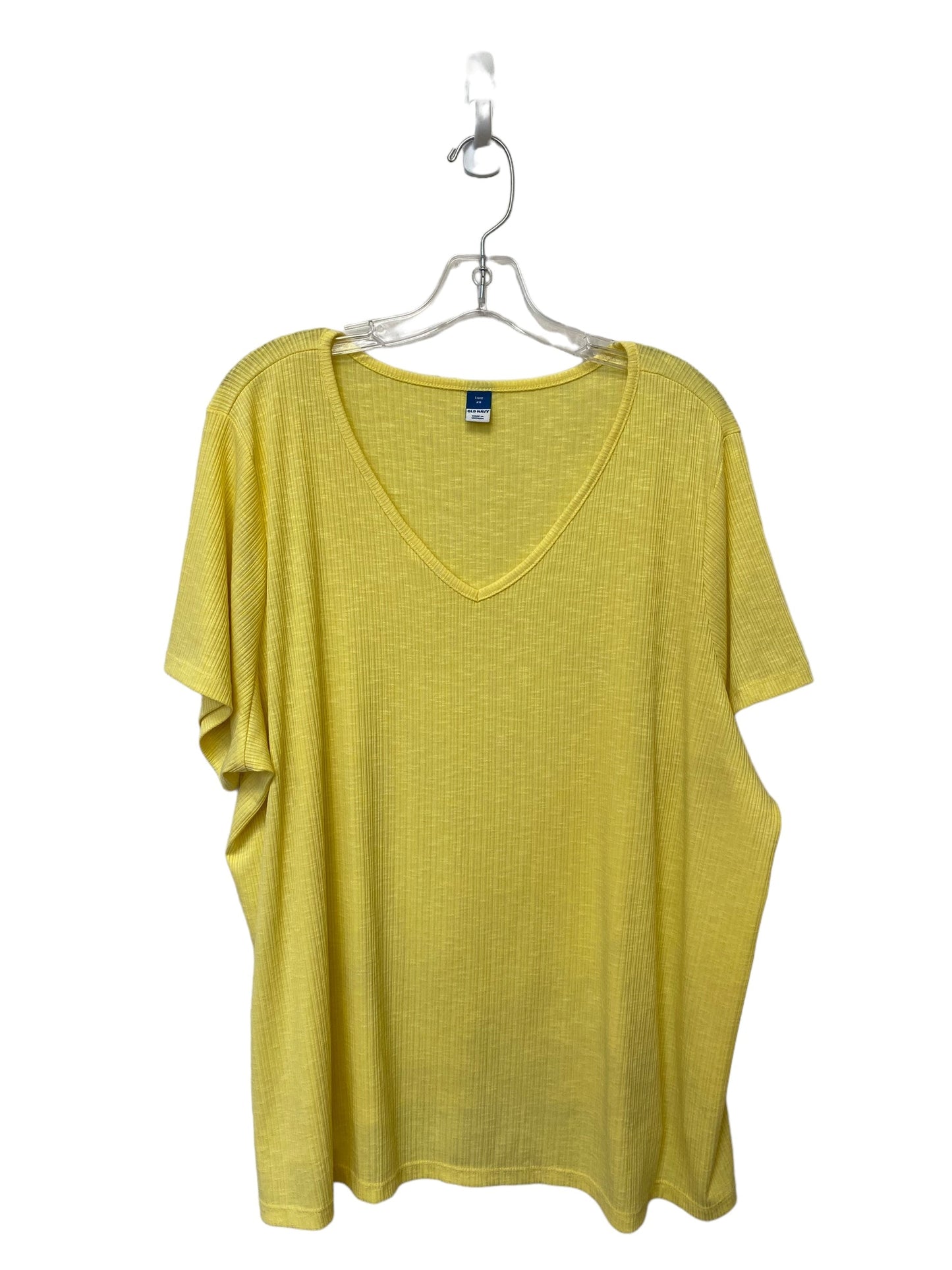 Yellow Top Short Sleeve Basic Old Navy, Size 2x