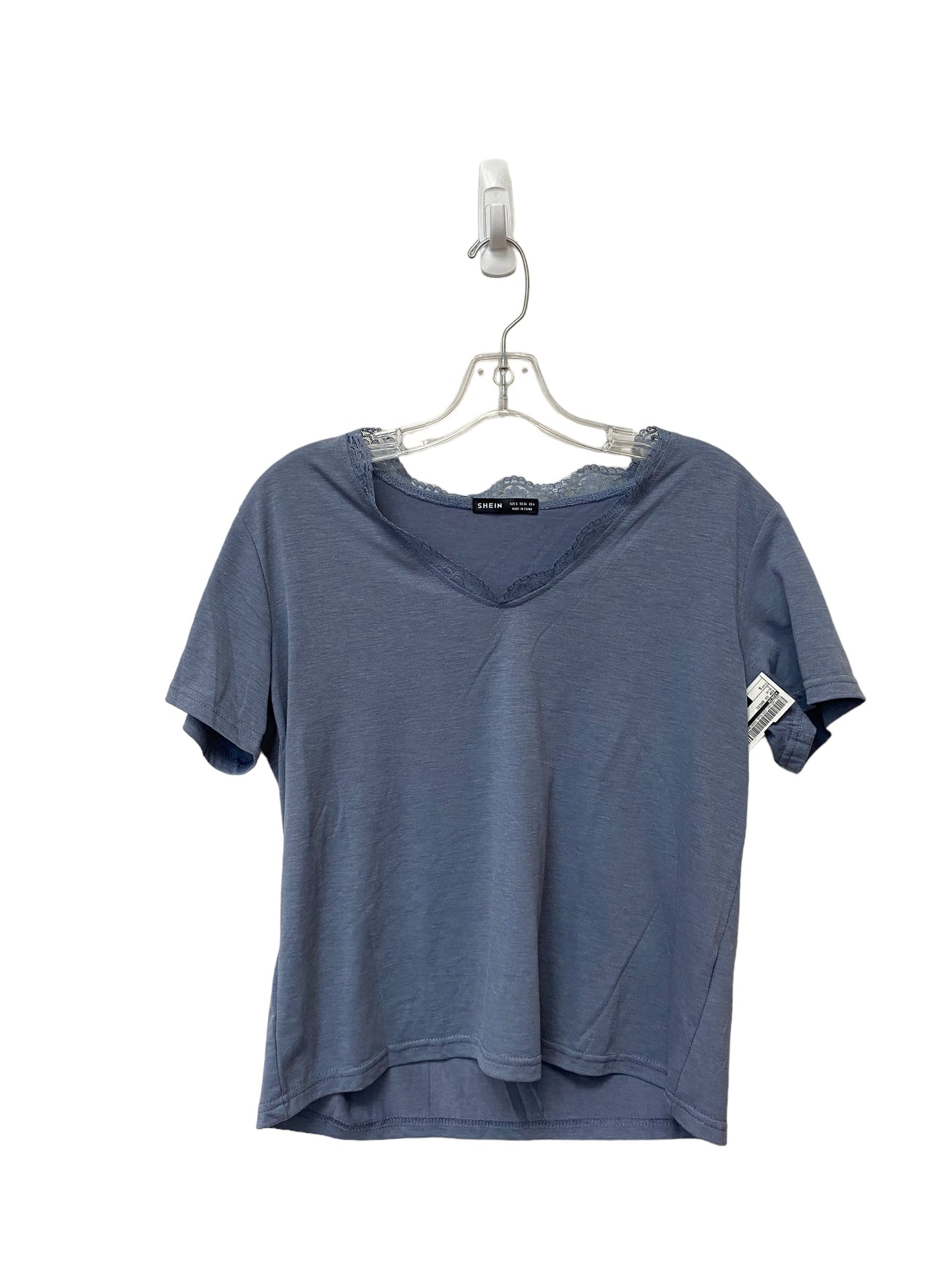 Blue Top Short Sleeve Basic Shein, Size S